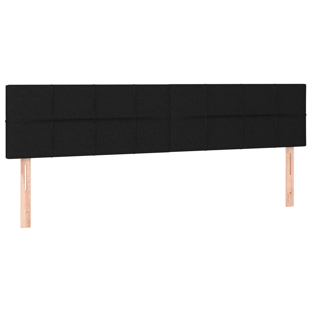 vidaXL Cabecero con LED de tela negro 200x5x78/88 cm