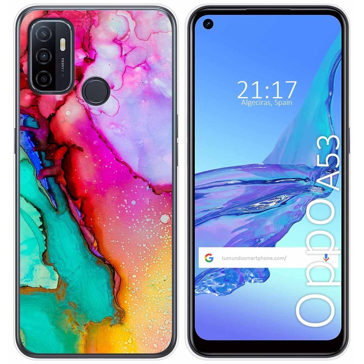 Tumundosmartphone Funda Gel Tpu para Oppo A53 / A53s diseño Mármol 15 Dibujos