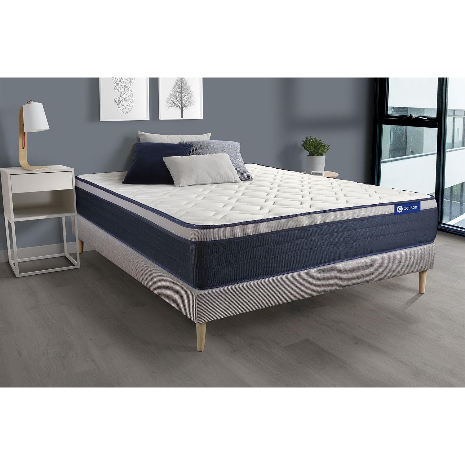 Pack colchón Actiflex max 120x200cm + Somier, Muelles ensacados y espuma viscoelástica, 3 zonas de confort