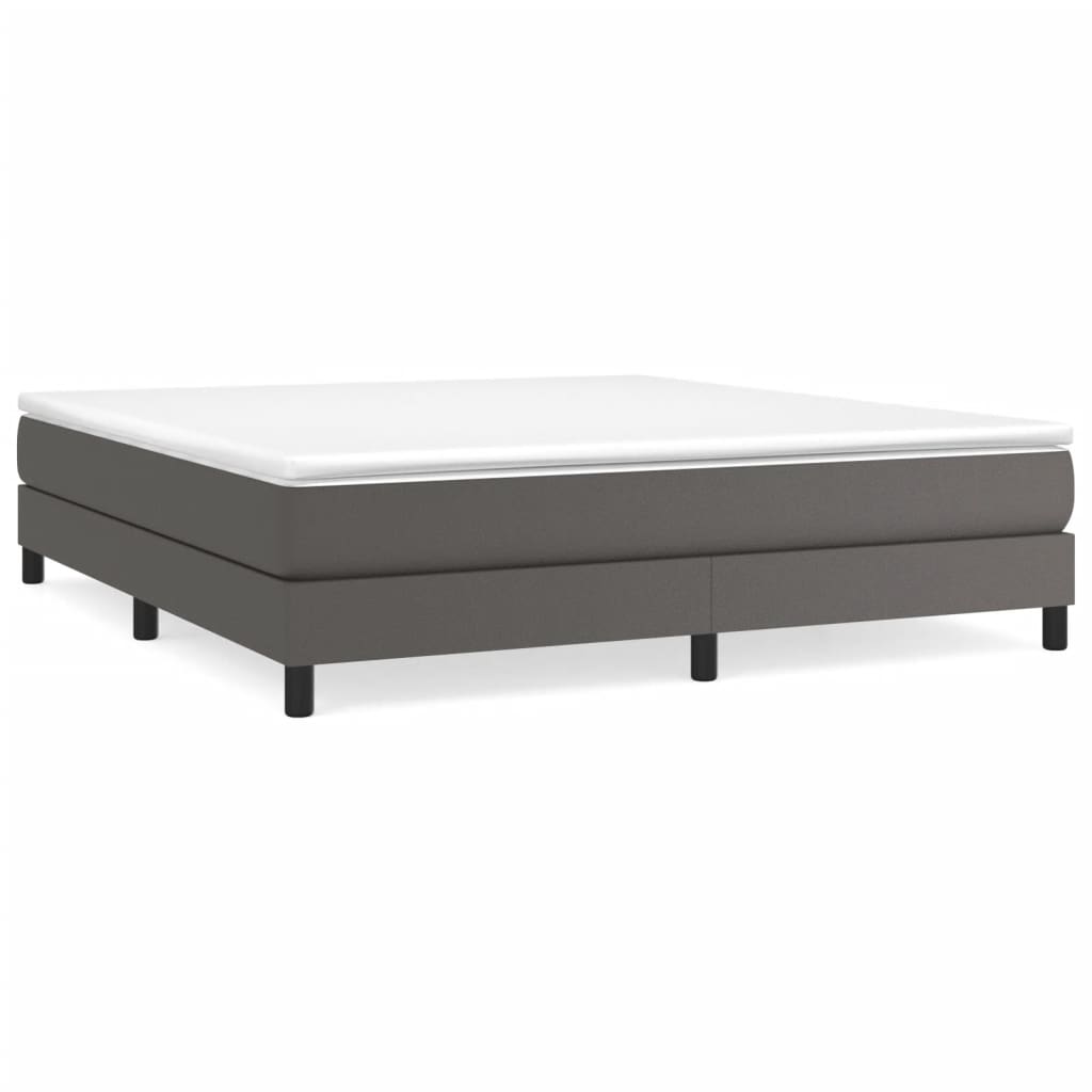 vidaXL Estructura de cama con somier cuero sintético gris 180x200 cm