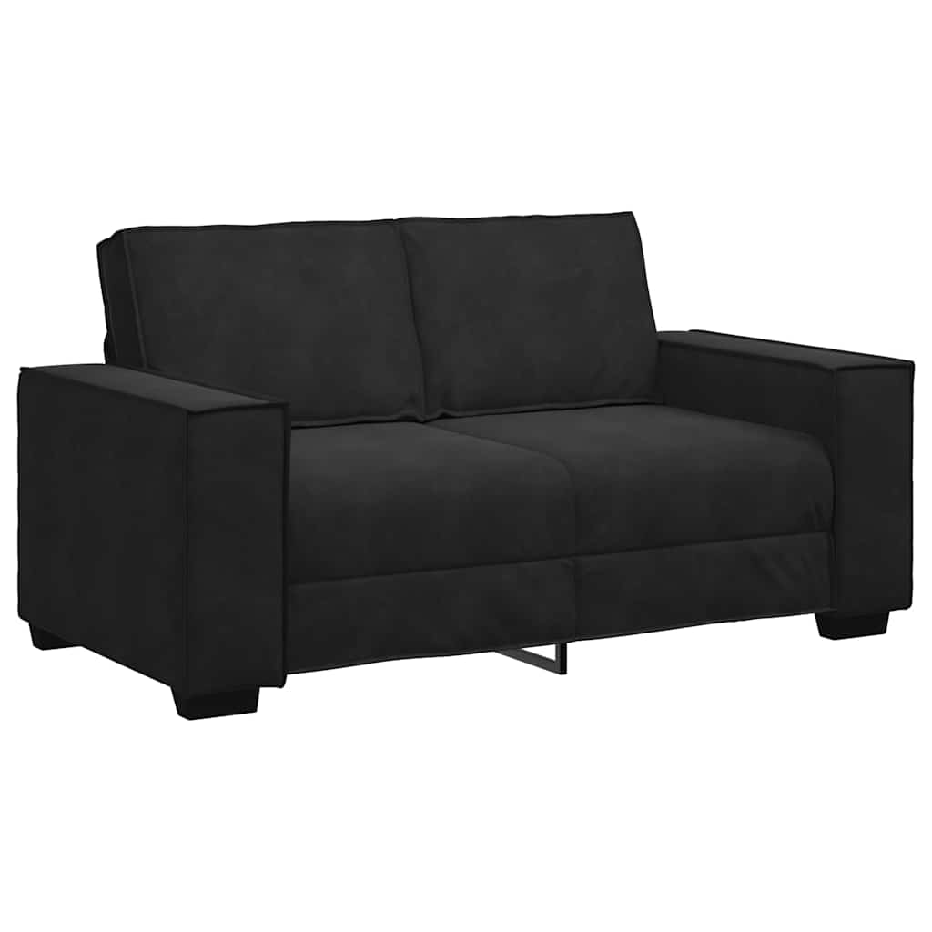 vidaXL Sofá de 2 plazas terciopelo negro 160x78x84 cm