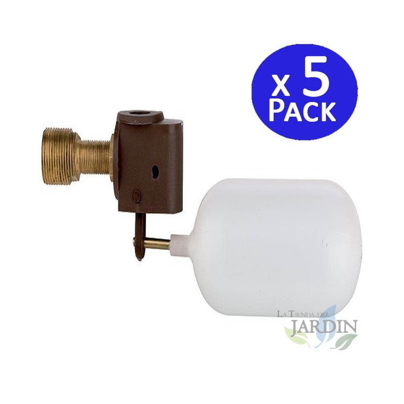 SUINGA Pack 5 Válvula Flotador de Baja Presión con Racor 3/8'' | Válvulas para Bebederos de Animales | Flotadores para Bebederos
