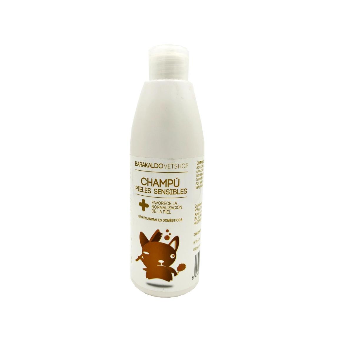 Champu para Pieles sensibles 300 ml | alto poder limpiador, elimina la suciedad de la piel y suaviza el pelo de perros y gatos | BARAKALDO VET+SHOP