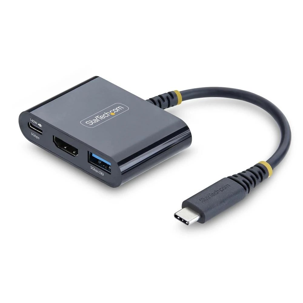 HUB Switch puertos 2 StarTech 168B-USBC-MULTIPORT | Interfaz de host USB 3.2 Gen 1 Tipo-C; puertos USB-A y USB-C 3.2 Gen 1, Negro