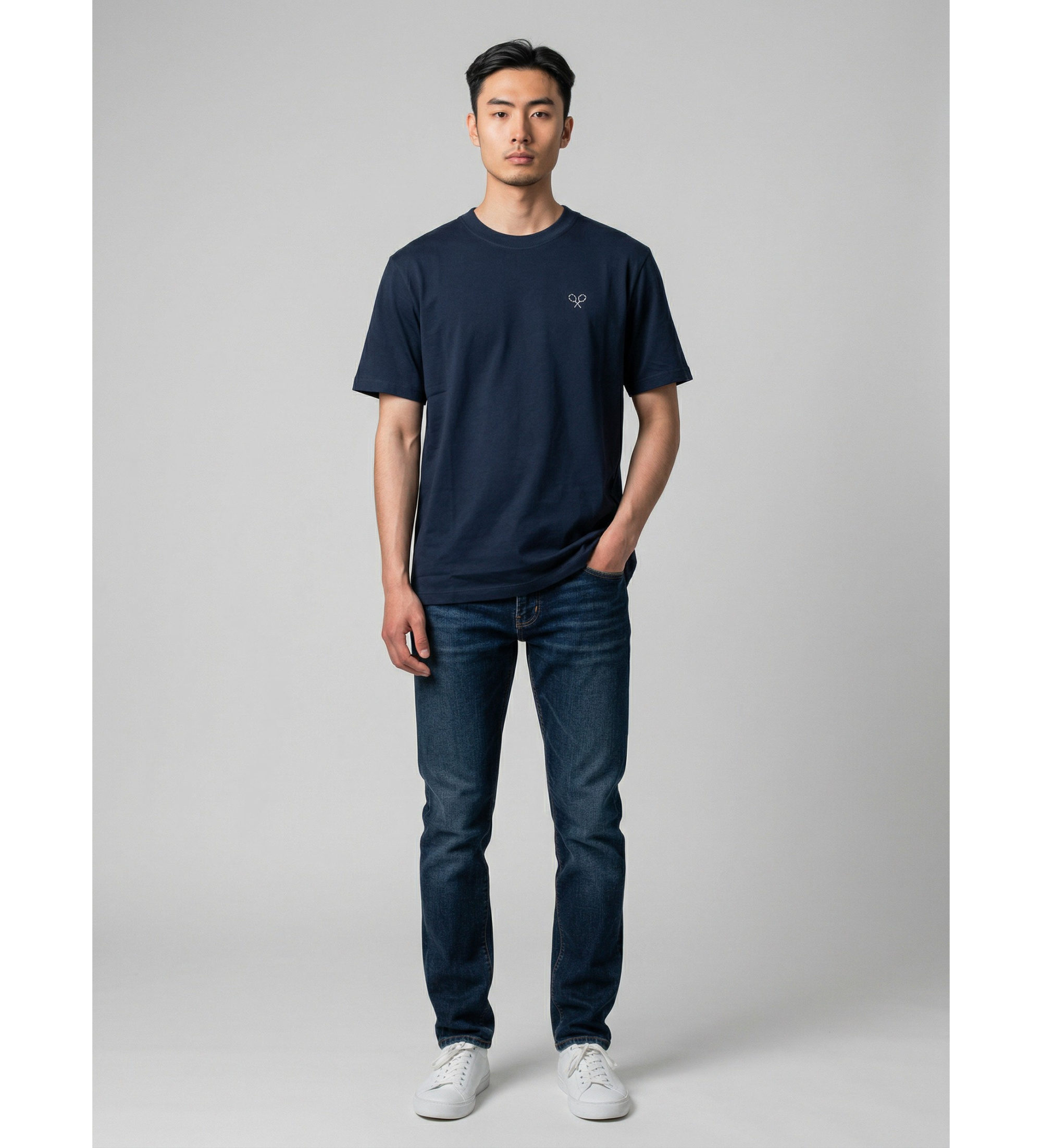 Silbon | Hombre | Camiseta raquetas lettering azul marino