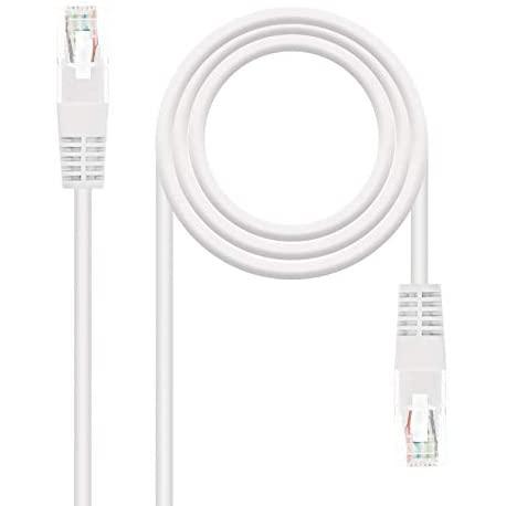 Cable red latiguillo rj45 cat.5e utp awg24,5m blanco nanocable