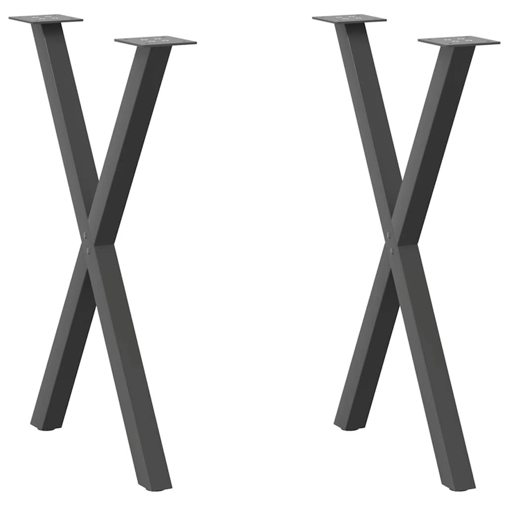 vidaXL Patas para mesa de comedor en forma de X (2 unidades) 57 x (72-73) cm, acero