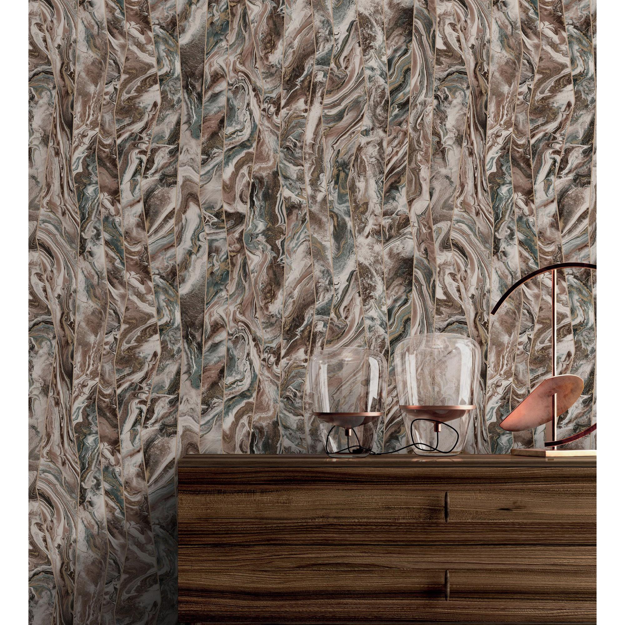 Papel pintado vinílico lavable mármol piedra de ágata con relieve - Ionos Marble 681629 de GAULAN - Rollo de 10 m x 1,06 m