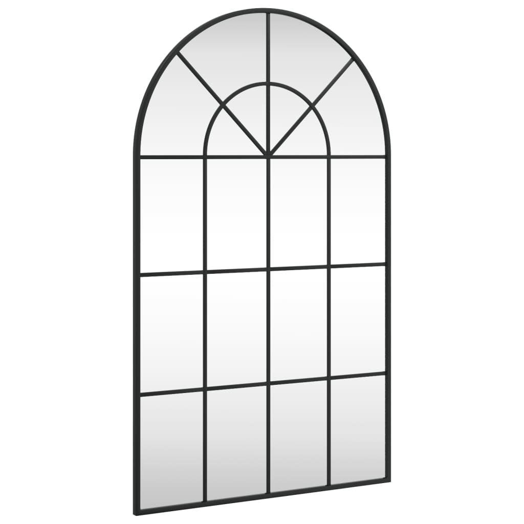 vidaXL Espejo de Pared Arco Decoración Colgante para Salón Baño Hierro Negro Dimensiones 30 x 60 cm,  40 x 80 cm,  50 x 100 cm y mas