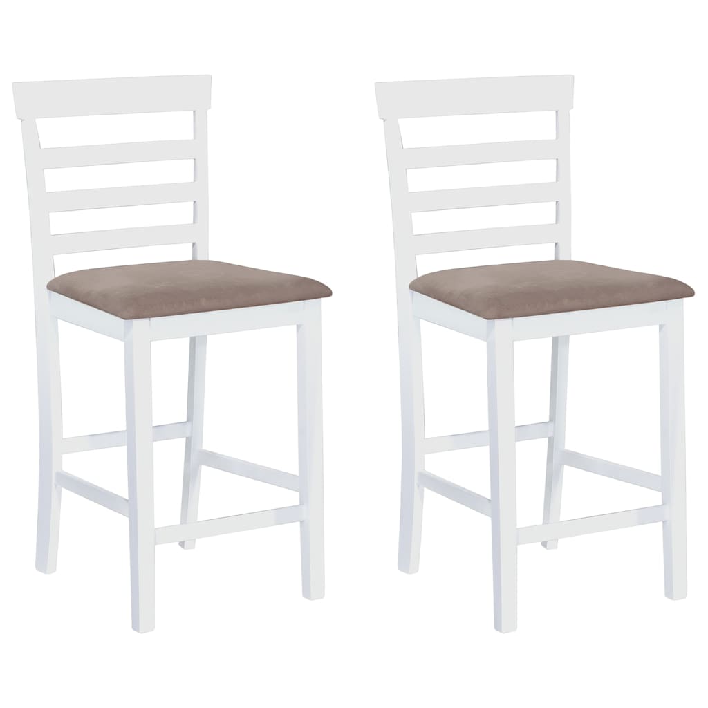 vidaXL Taburetes de cocina 2 unidades tela en color Blanco y marrón/Blanco y gris/Blanco y más | cómodas modernas ergonómicas para comedor cocina salón hogar
