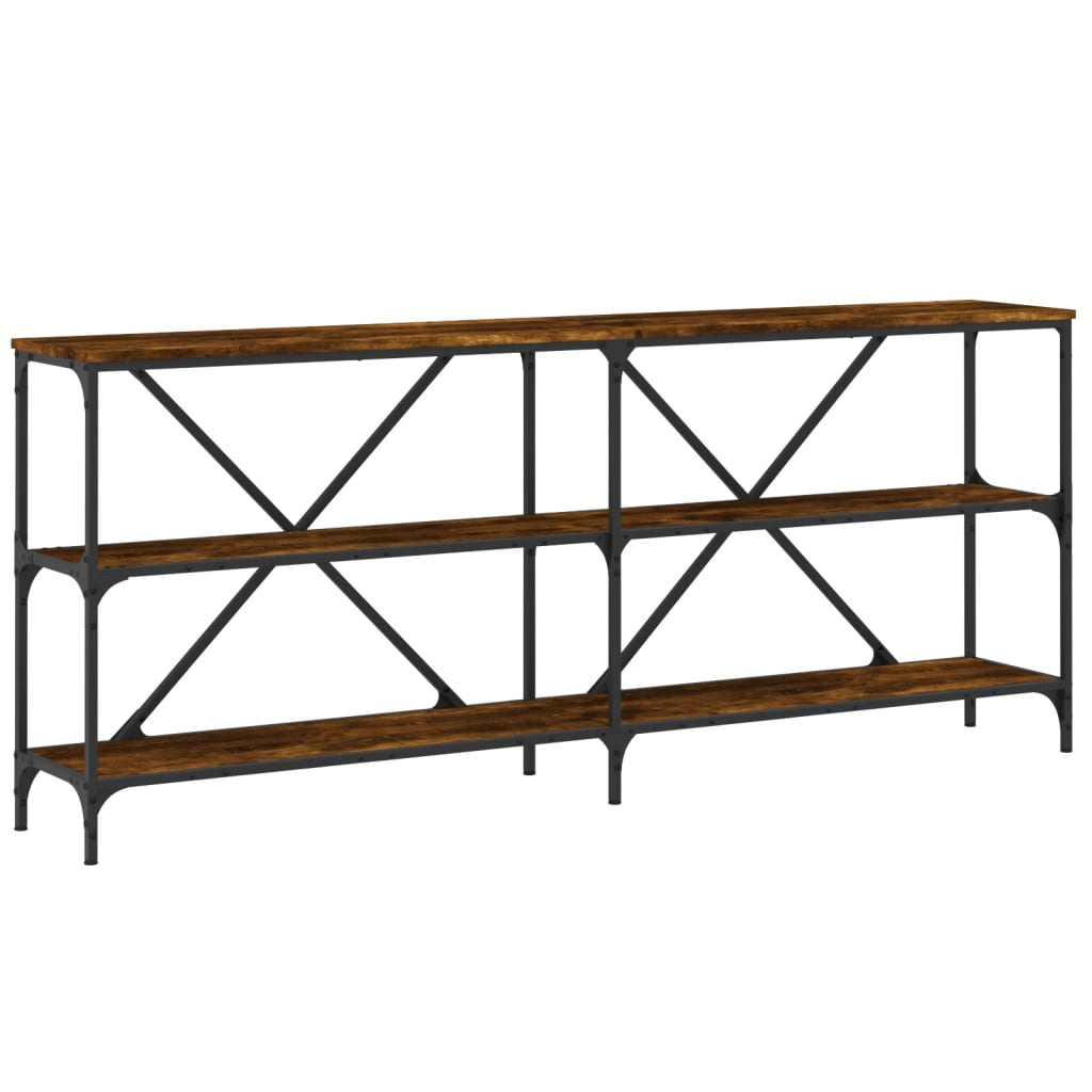 Vidaxl Mesa Consola Hierro y Madera de Ingeniería 180x30x75 Cm - Negro