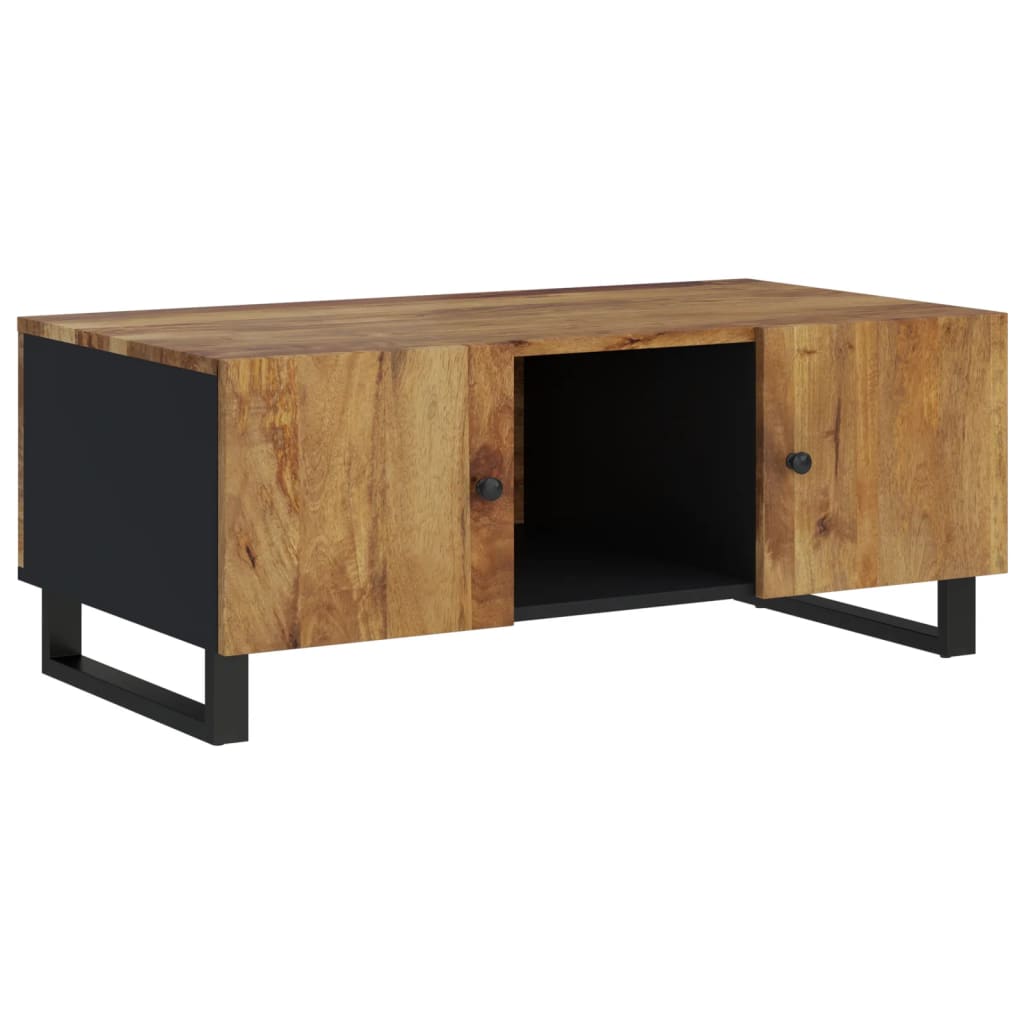Vidaxl Mesa de Centro Madera Maciza Acacia y Contrachapada 100x54x40cm Marrón Claro - Mesita de Salón o Comedor