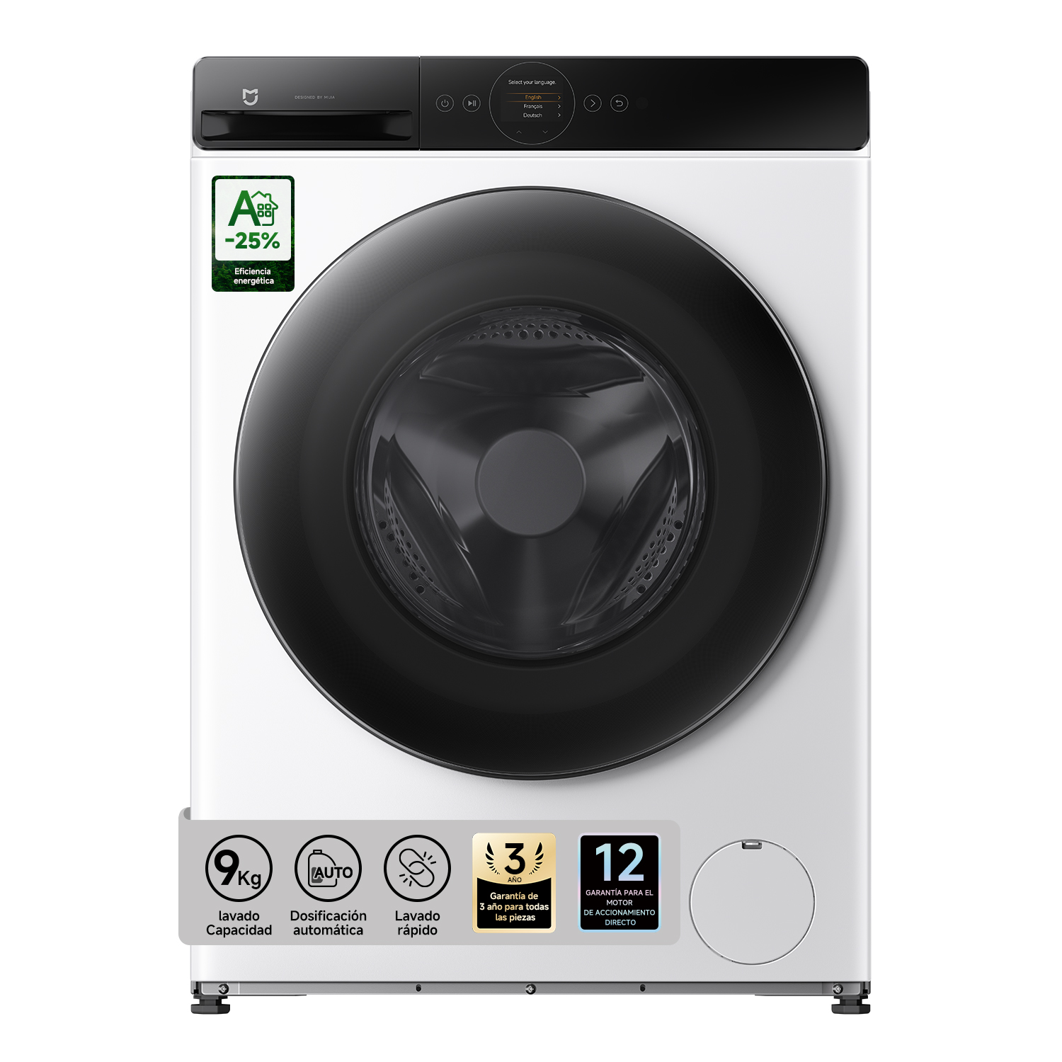 Oficial | Lavadora Secadora Xiaomi Mijia Pro 9kg, Lavadora Secadora, Clase A-25%/D, 1400 RPM, Vapor Refrescante, Doble Dosificación Automática, Lavado Ultrarrápido, 14 Programas, Control Inteligente, Blanco, Clase D