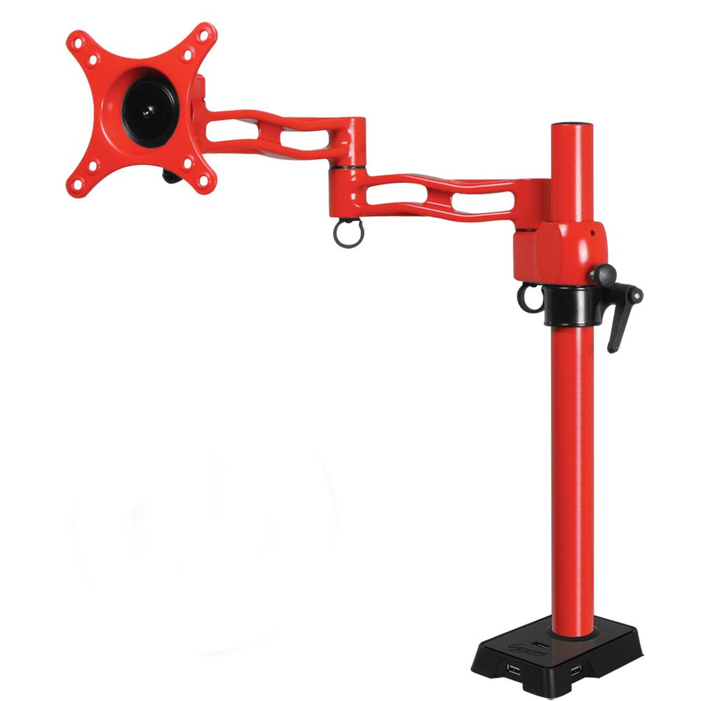 Brazo para 1 Monitor ARCTIC Z-1 Rojo con HUB USB 4 Puertos