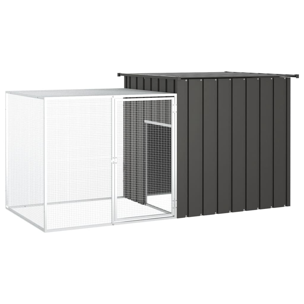 vidaXL Jaula de conejos acero galvanizado 200x91x100 cm conejera Color Antracita,  Gris, y mas