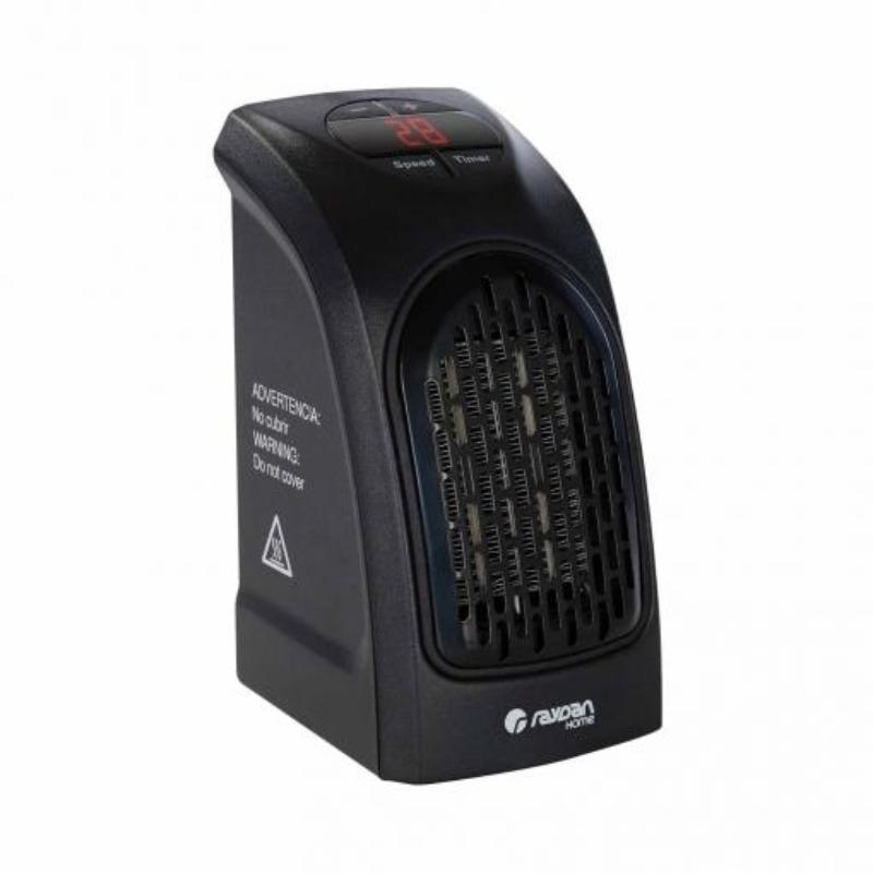Minicalefactor compacto enchufe a pared 400w negro raydan home