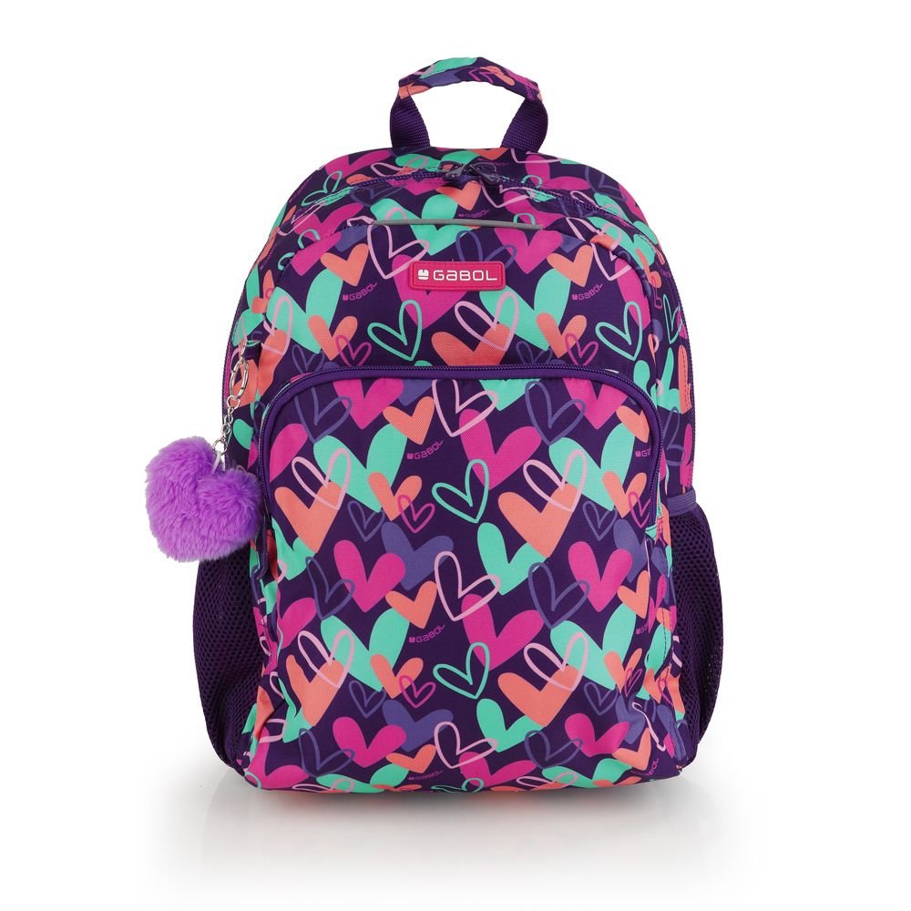 GABOL MOCHILA ESCOLAR 41X31 REJILLA POMPON ADAPT. KOKORO KOROKO 18x41x31 Cms.