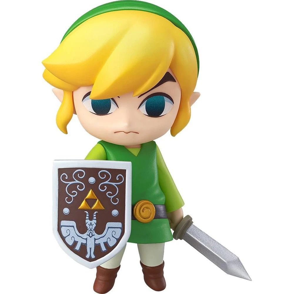 Good Smile Company - Figura coleccionable Nendoroid de Link de The Legend of Zelda: The Wind Waker HD, 10 cm, con espada, escudo, batuta Wind Waker y caras intercambiables