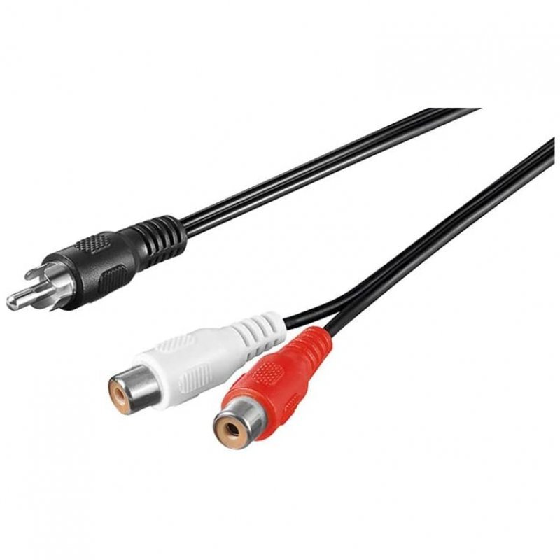 Equip Audio Cable 3.5mm Male to 2x RCA Female 2.5m - High-Quality Stereo Cable, Nickel Plated, PVC Jacket for Superior Connection with Audio Devices.