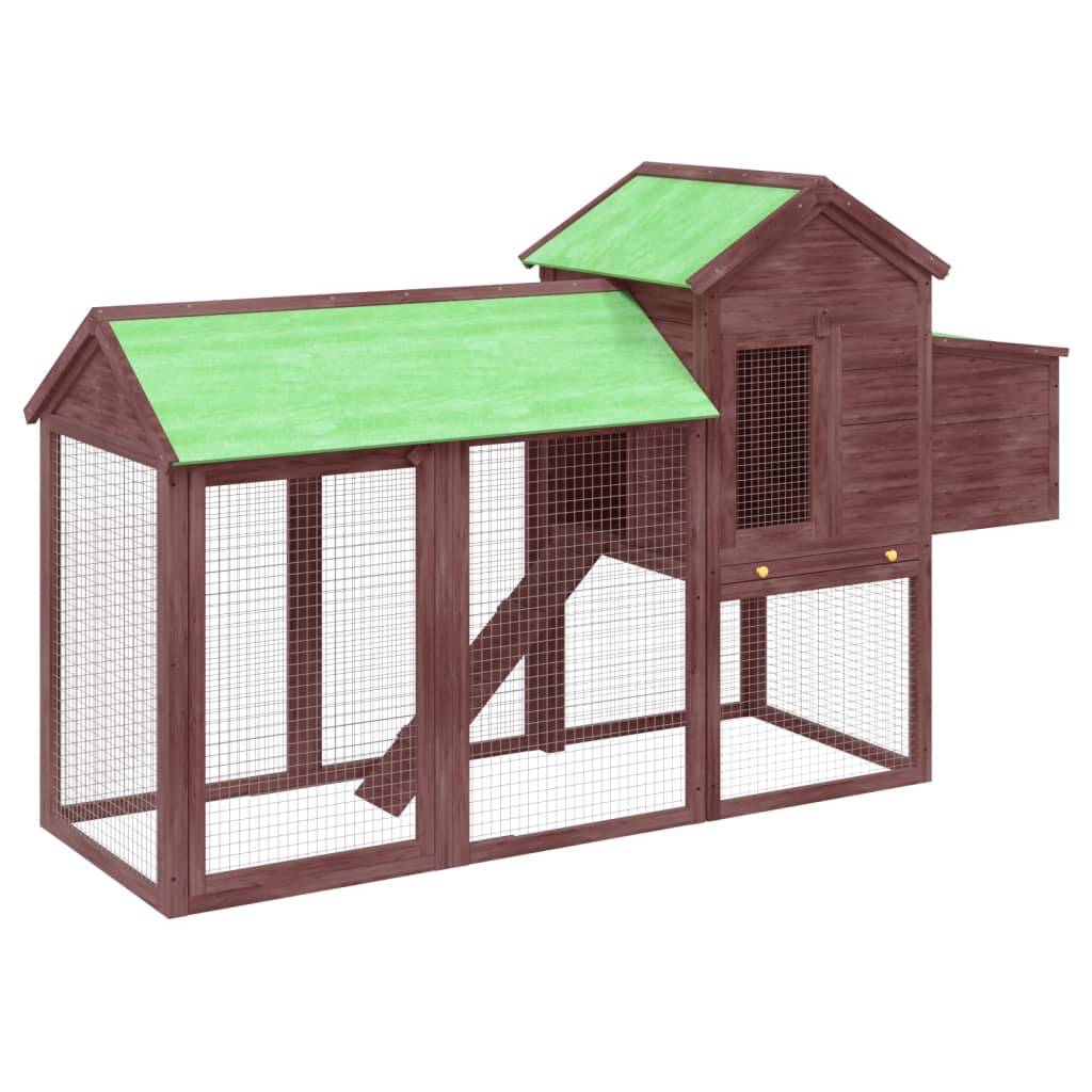 vidaXL Gallinero madera maciza de pino marrón 193x65x117 cm