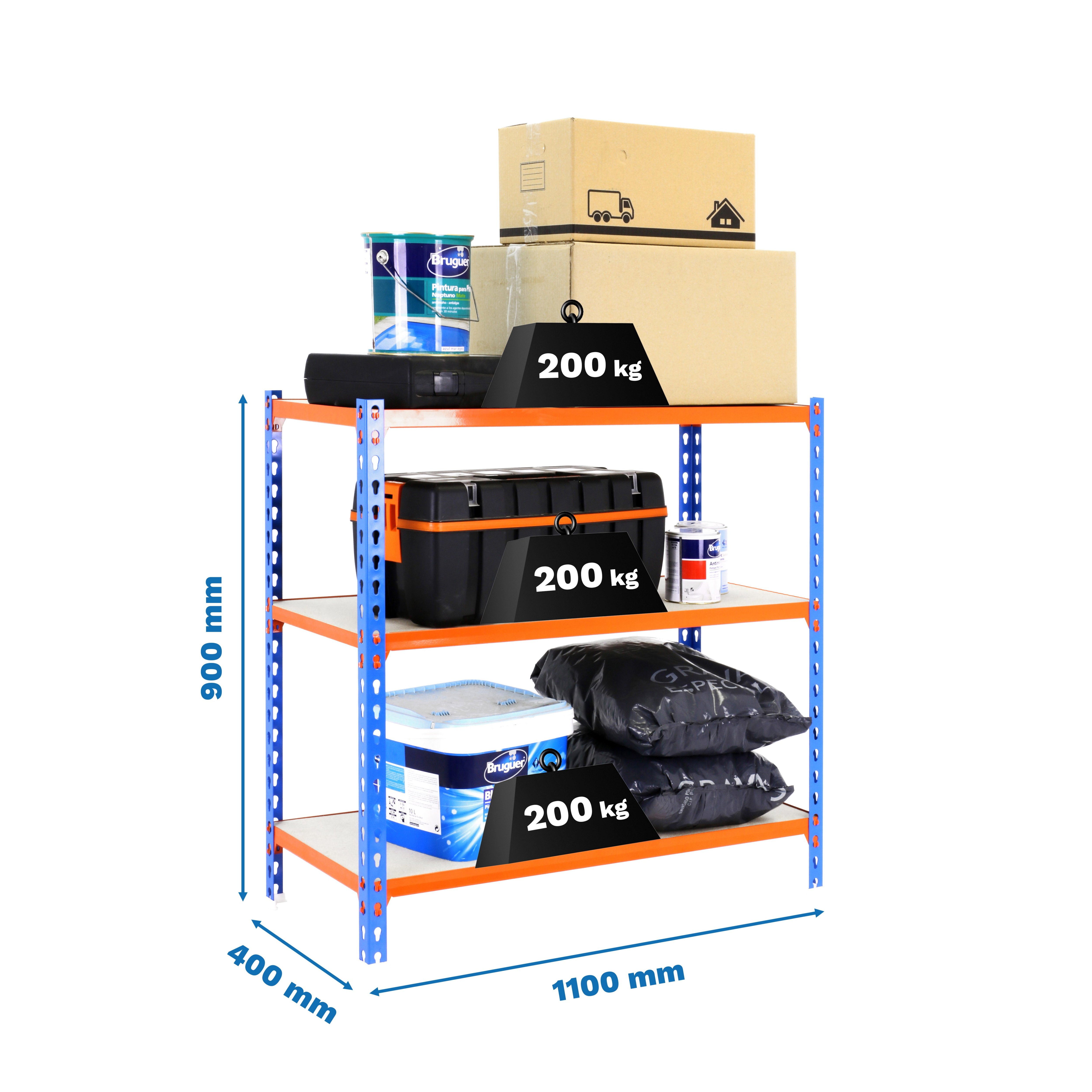 Estantería SIMONRACK SIMONRACK SimonrackMaderclick superplus 3/400 900 azul/naranj/mad
