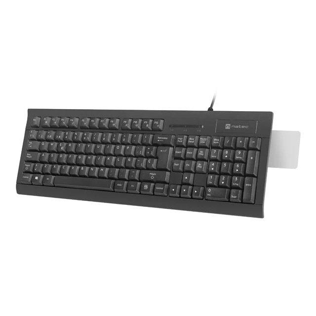 Natec - Teclado de oficina NKL-2052 con teclado numérico completo, membrana silenciosa y conexión USB plug-and-play para productividad administrativa y redacción diaria