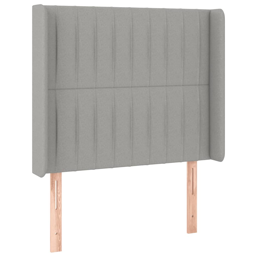 vidaXL Cabecero con LED de tela gris claro 93x16x118/128 cm
