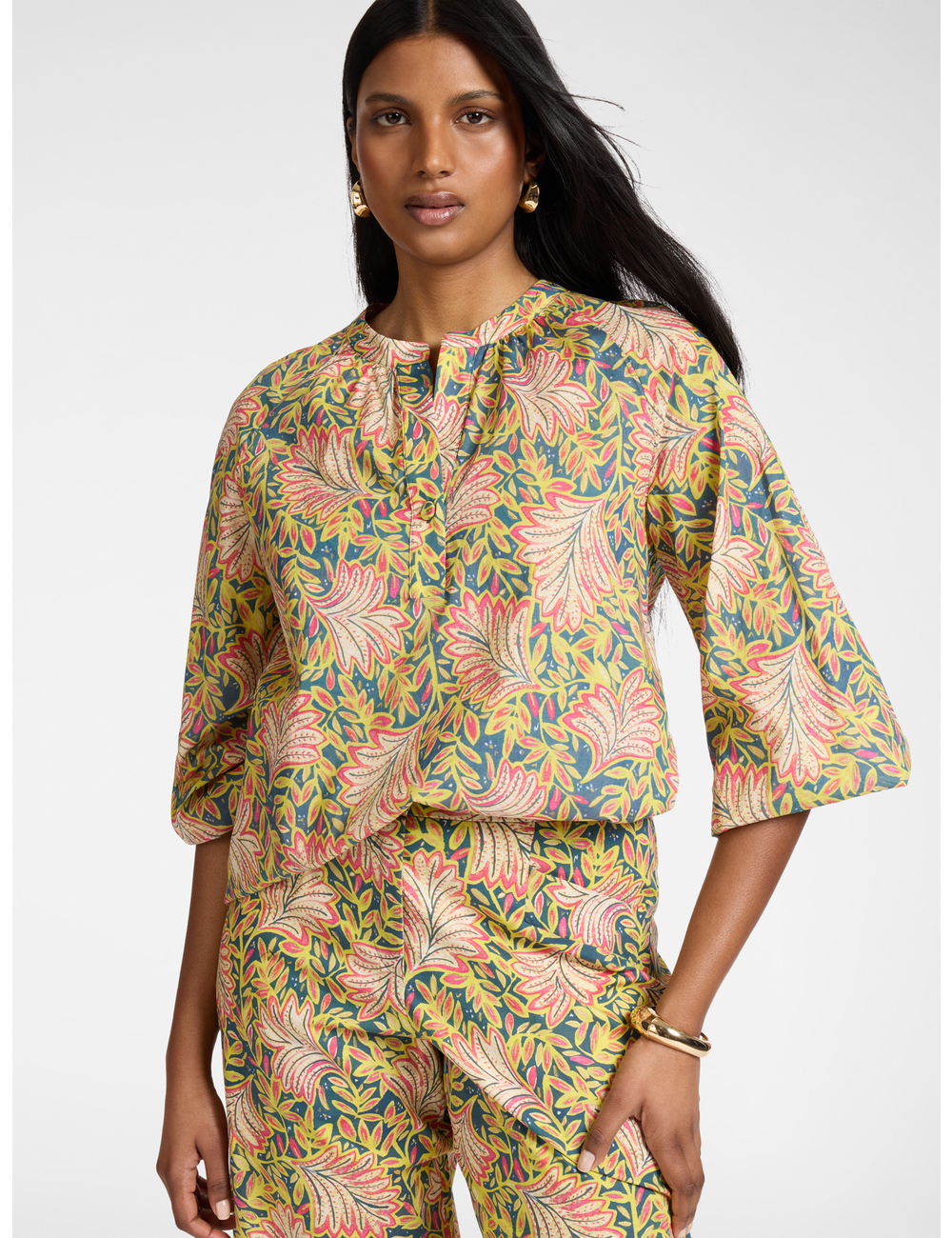 Elena Mirò - Blusa estampada de muselina de algodón