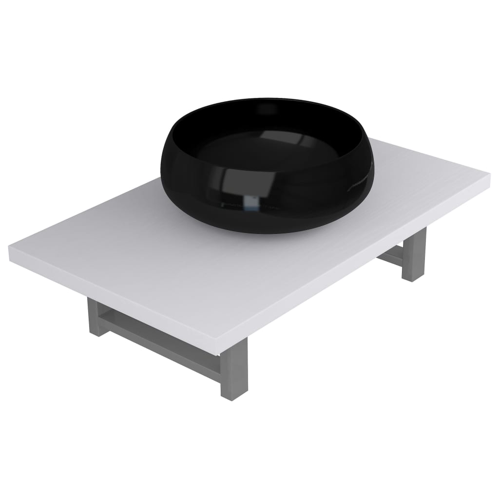 vidaXL Conjunto de muebles de baño 2 piezas cerámica blanco