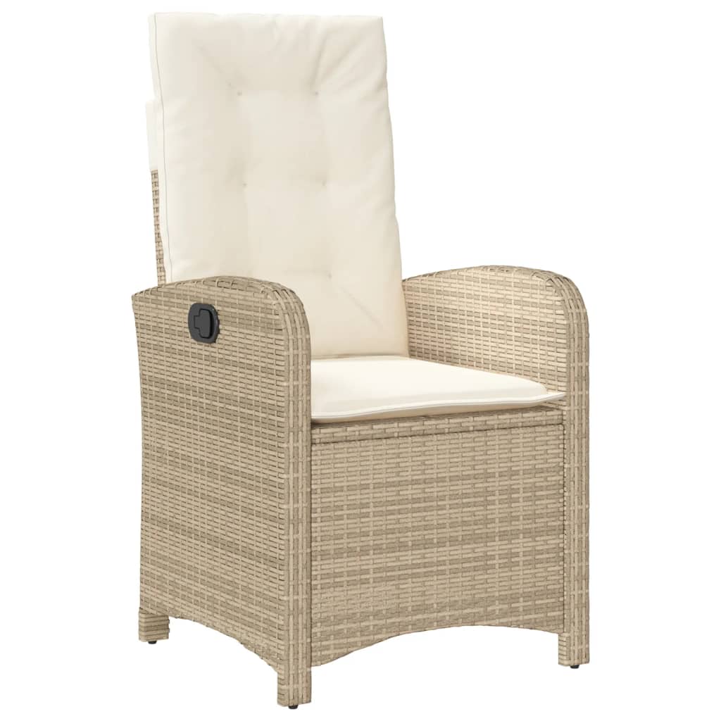 vidaXL Silla de jardín reclinable con cojines ratán sintético