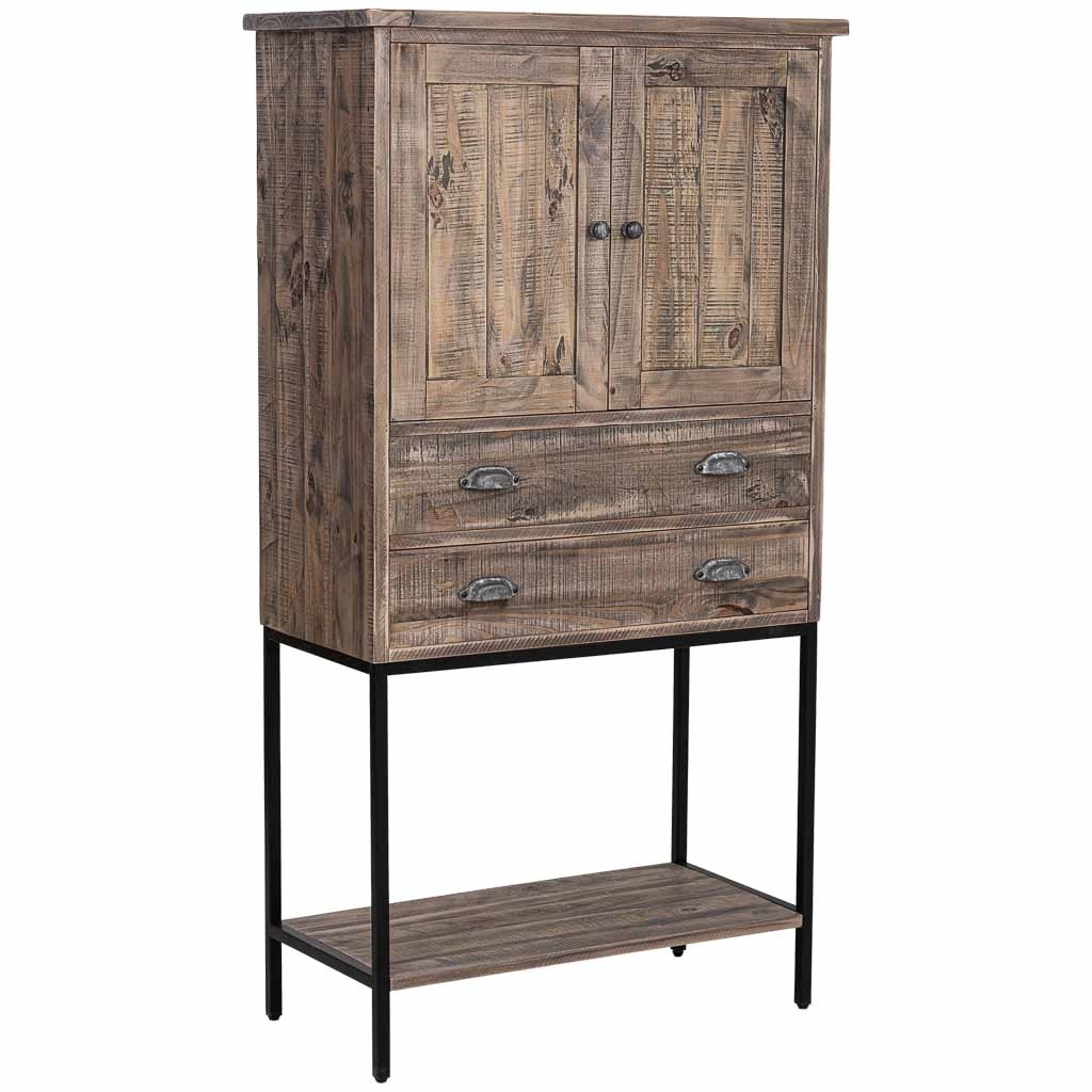 Wonderlust Deco - Armario de madera marrón 81x40x152h cm Marrón 81x40x152h cm