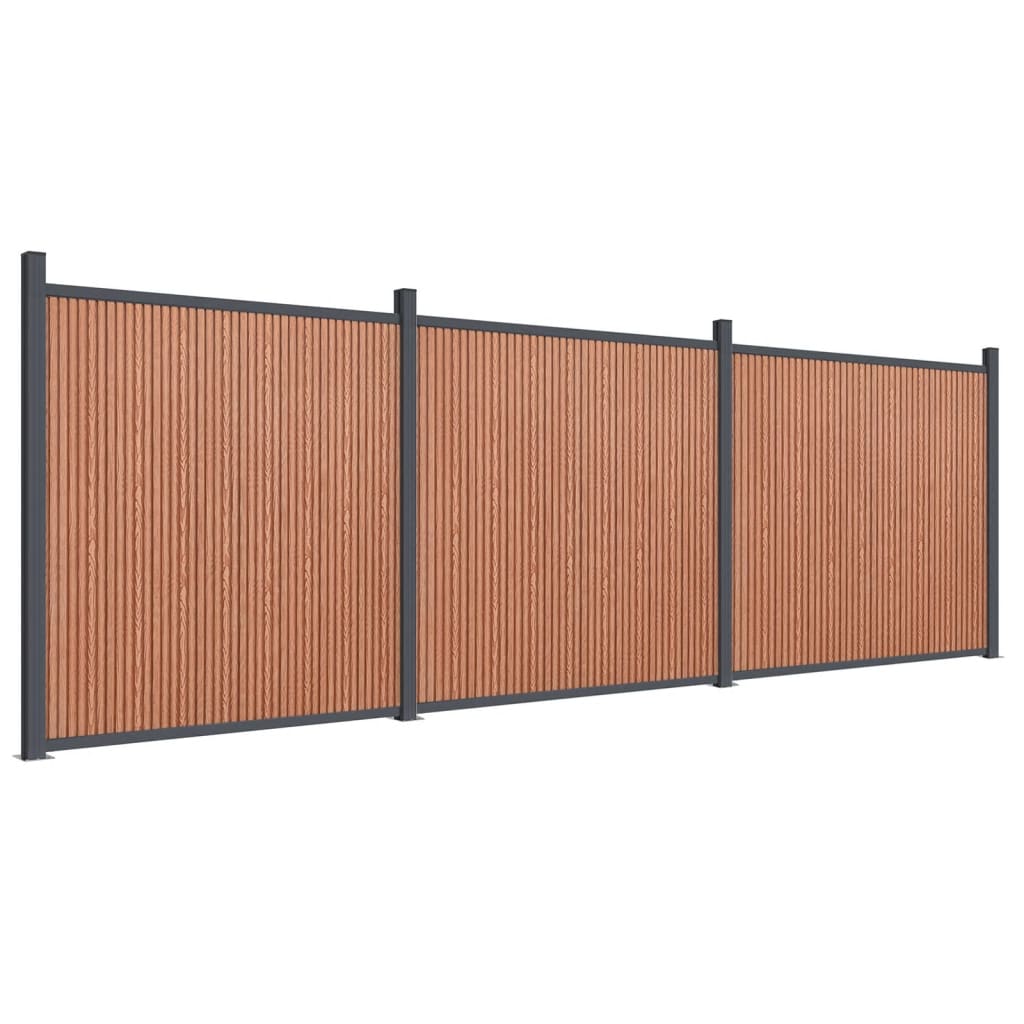 Vidaxl Panel de Valla WPC 526x186 Cm Color Gris y Marrón - Perfecta para Plantas y Animales