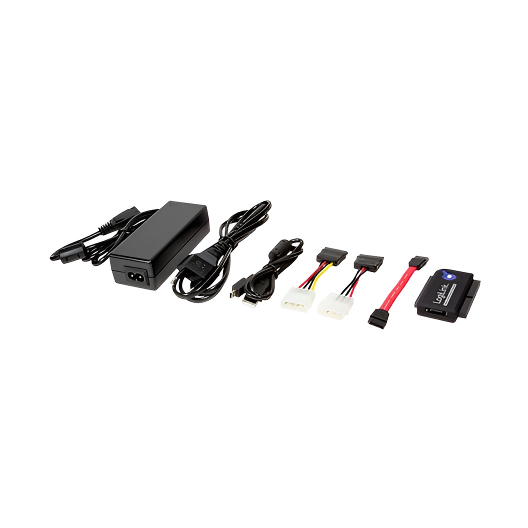 LogiLink - Adaptador USB 2.0 a IDE y SATA Cable con PSU, Negro (Importado)