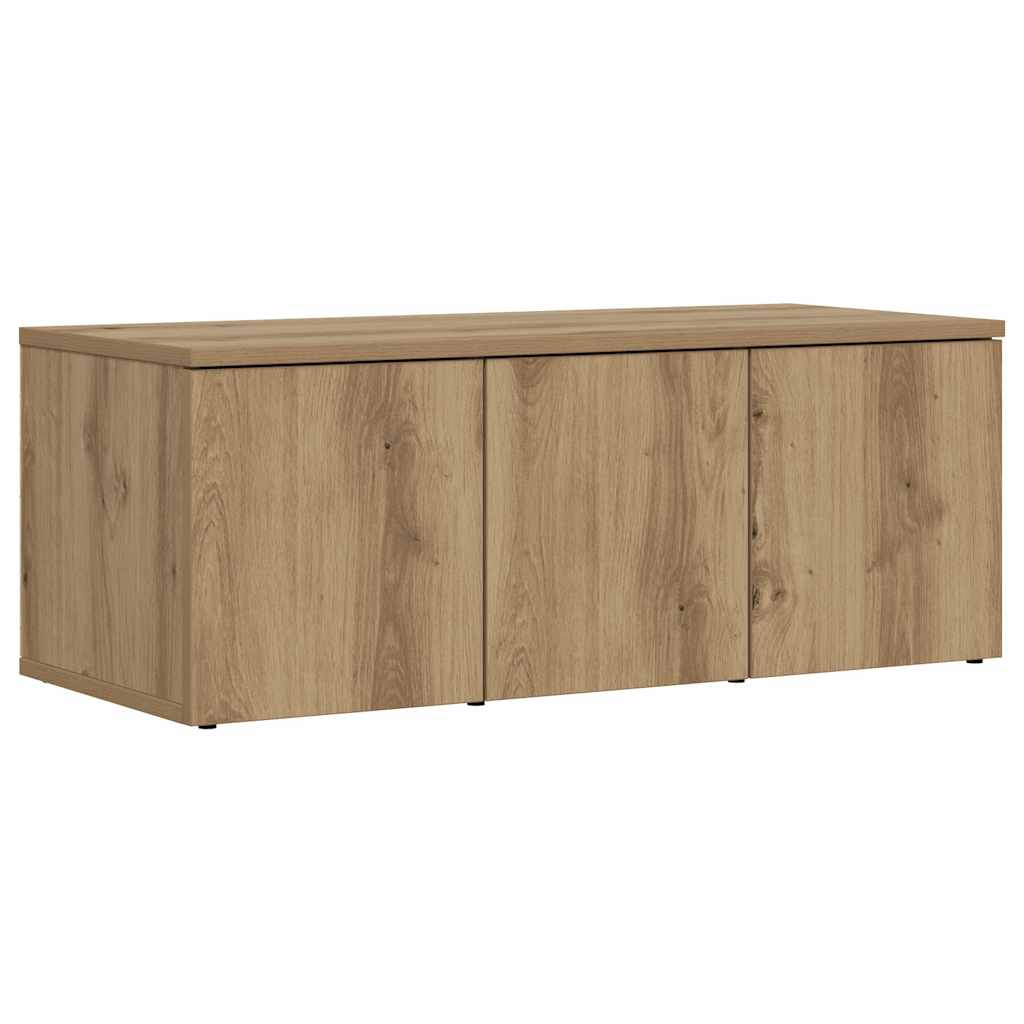 vidaXL Mueble para TV madera contrachapada envejecida 80x34x30 cm en color Madera antigua/Roble artisan | almacenamiento funcional diseño moderno para baño dormitorio sala
