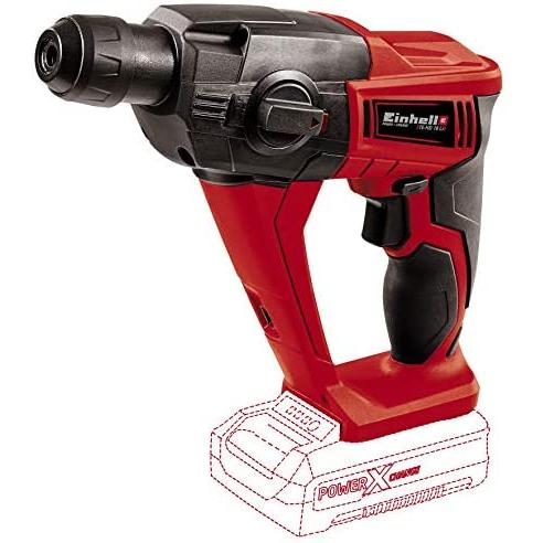 Einhell Martillo de impacto inalámbrico a batería, TE-HD 18 Li-Solo Power X Change, 1.2 J, mecanismo de impacto neumático, portabrocas SDS-plus, luz LED, suministrado sin batería ni cargador