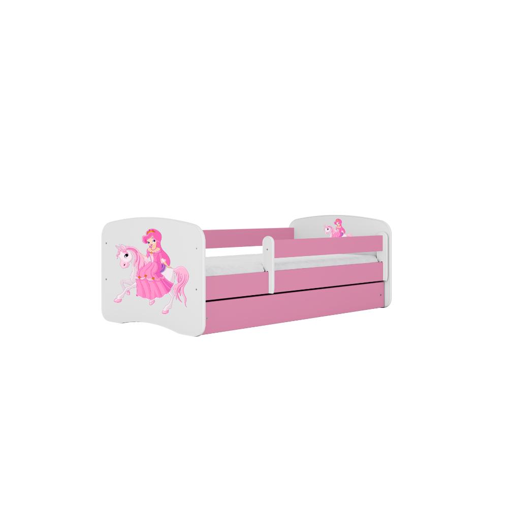 Cama 180 x 80 cm Kocot Kids com colchão BabyDreams Princess on Horse Pink