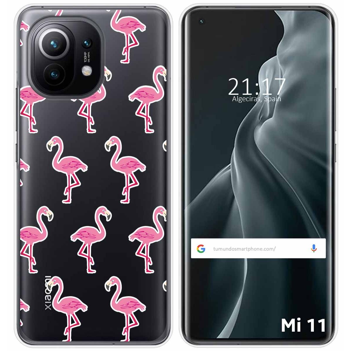Tumundosmartphone Funda Gel Transparente para Xiaomi Mi 11 5G diseño Flamenco Dibujos