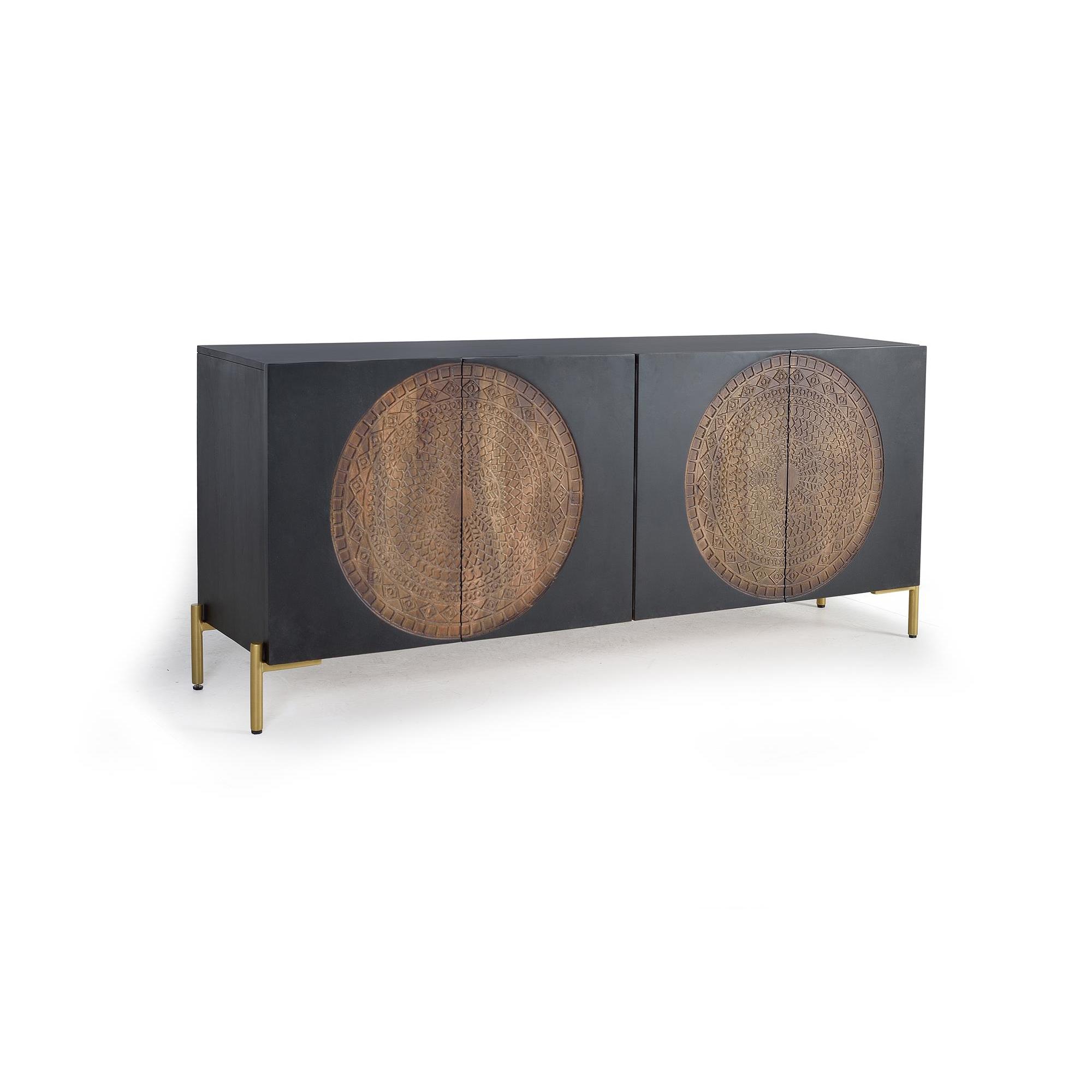 Aparador de madera de mango y metal
