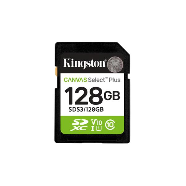 Tarjeta de Memoria Kingston CANVAS Select Plus 128GB SD XC- Clase 10- 150MBs
