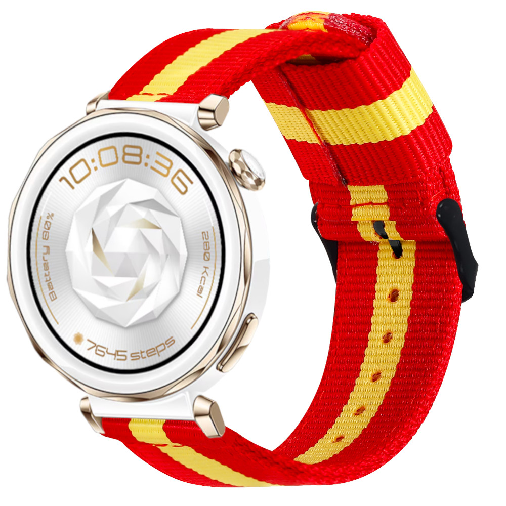Correa de Nylon para Huawei Watch GT 5 Pro - 42mm / Watch GT 5 - 41mm / Watch GT 4 - 41mm / Garmin Venu 3S, Bandera de España Ancho 18mm