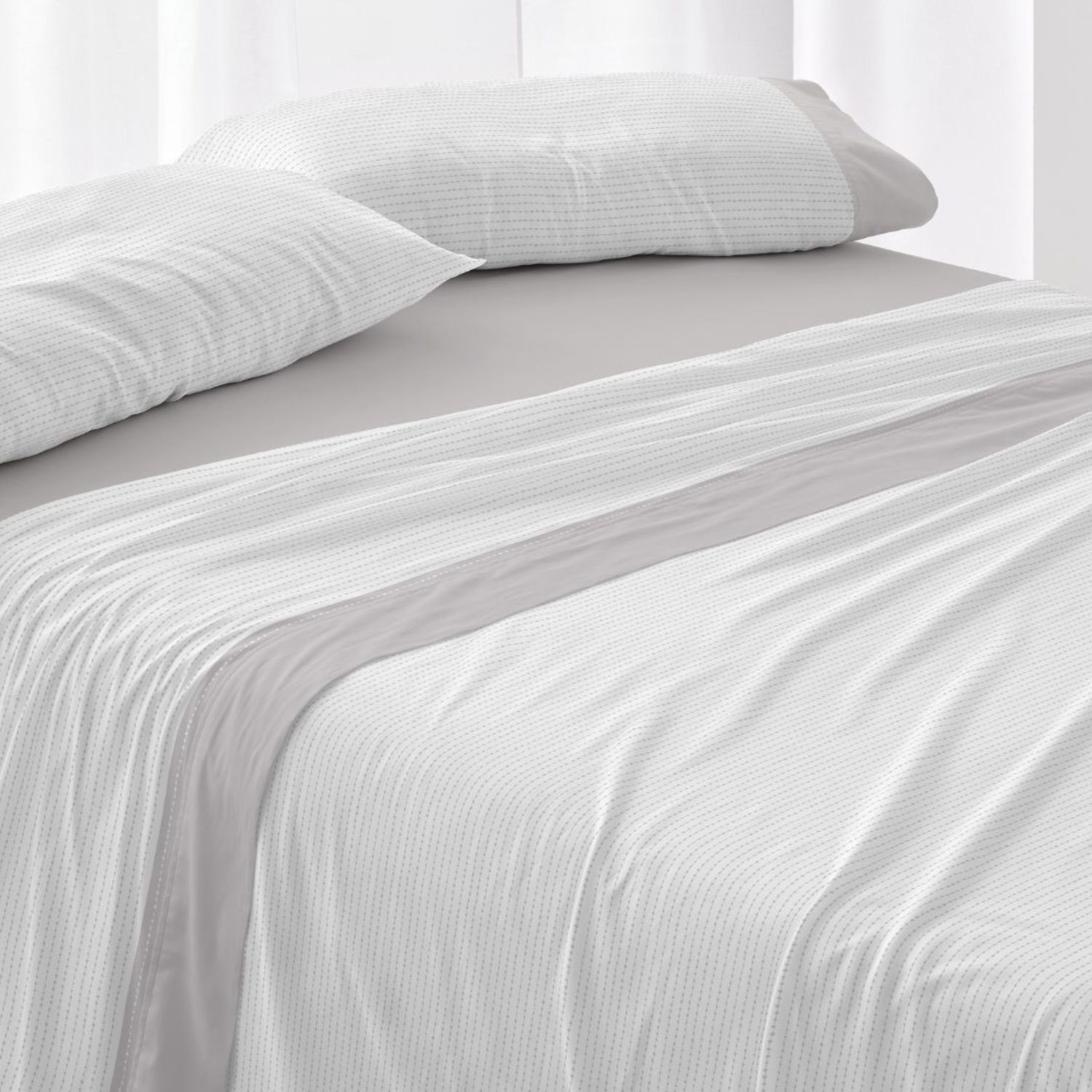 Juego Sábanas BURRITO BLANCO 50% Algodón Diseño Naif Azul - Tacto Suave, Fácil Planchado, Alta Durabilidad - Cama 90-200cm