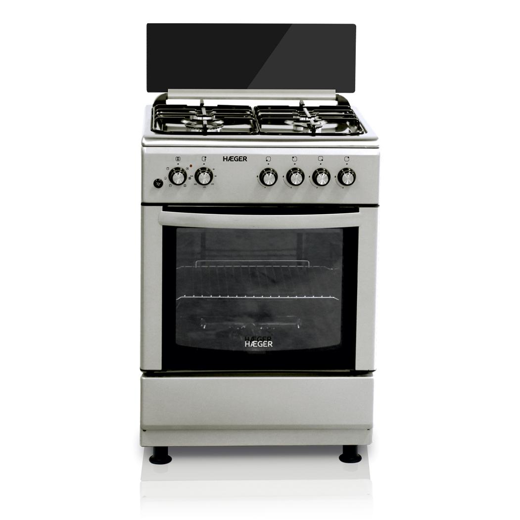 Haeger GC-SS6.009B cocina Cocina independiente Eléctrico Encimera de gas Gris, Acero inoxidable