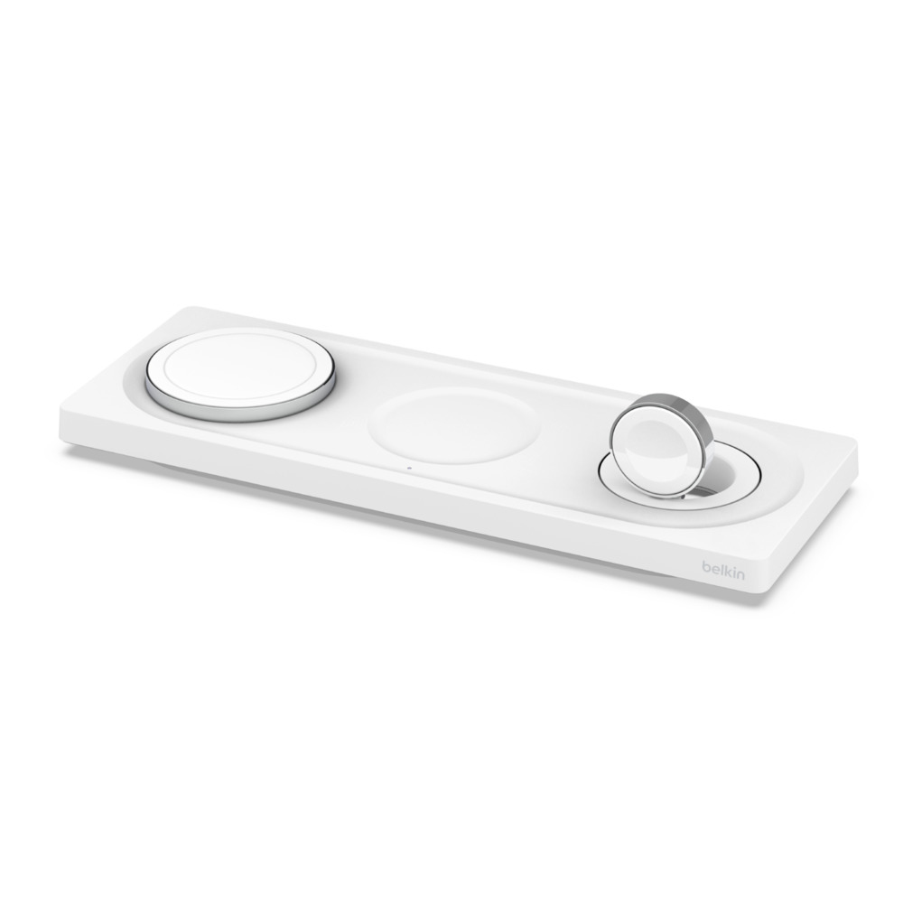 Base de carga inalámbrica Belkin Boost Charge 3 en 1 con MagSafe Blanco