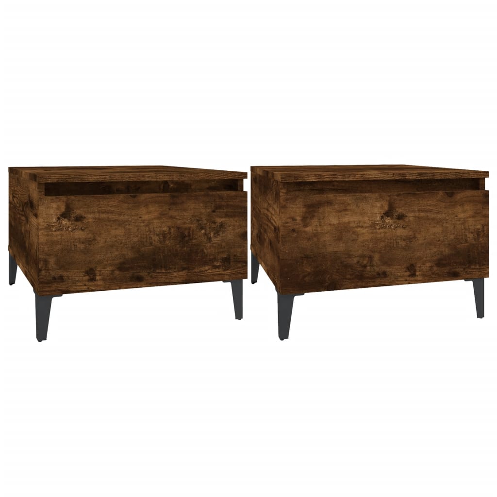 Mesas Auxiliares Vidaxl Madera Contrachapada 50x46x35 Cm Blanco y Negro