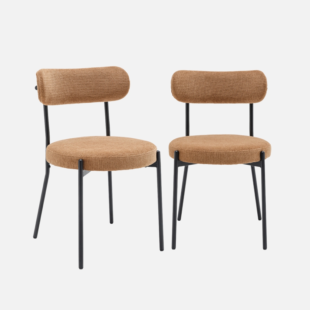 sweeek - Silla de metal y tela simple, set de 2 , Livia , 47x49x76