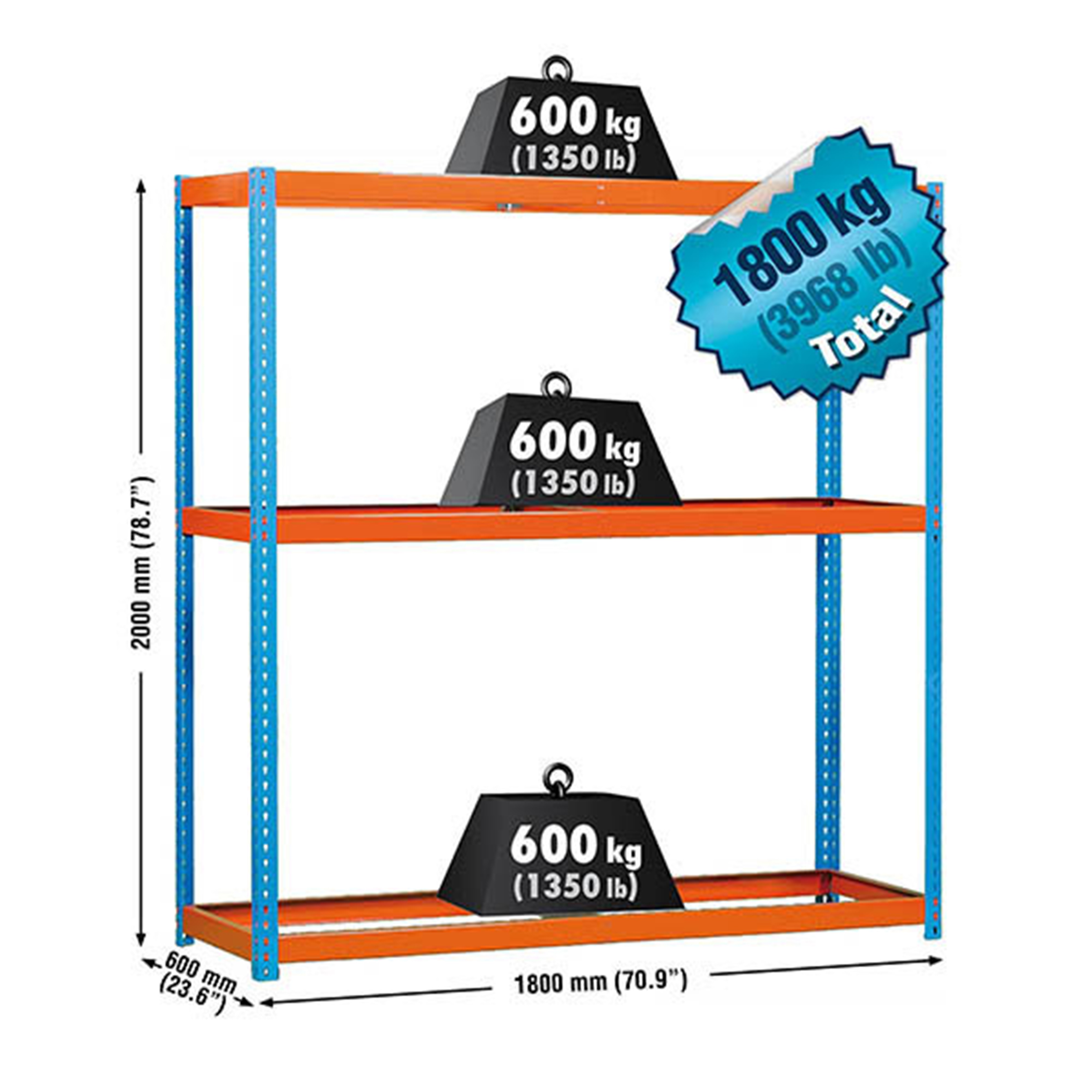 Estantería SIMONRACK Simonforte 1806-3 azul/naranja