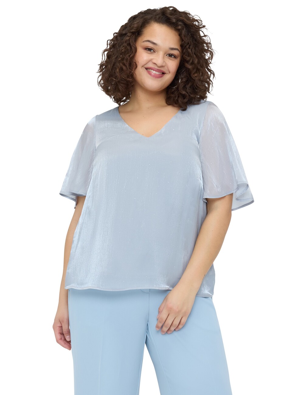 Fiorella Rubino - Blusa textura metalizada con puntos de luz