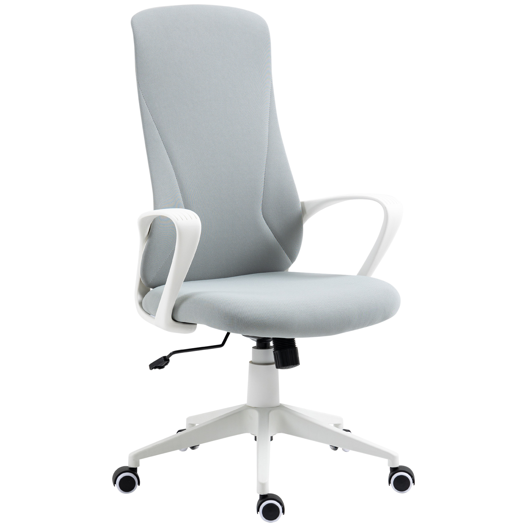 Vinsetto Silla de Oficina Giratoria Altura Ajustable Silla de Escritorio Ergonómica con Reposabrazos Función de Basculante y Respaldo Alto para Salón Dormitorio 62x56x110-119,5 cm
