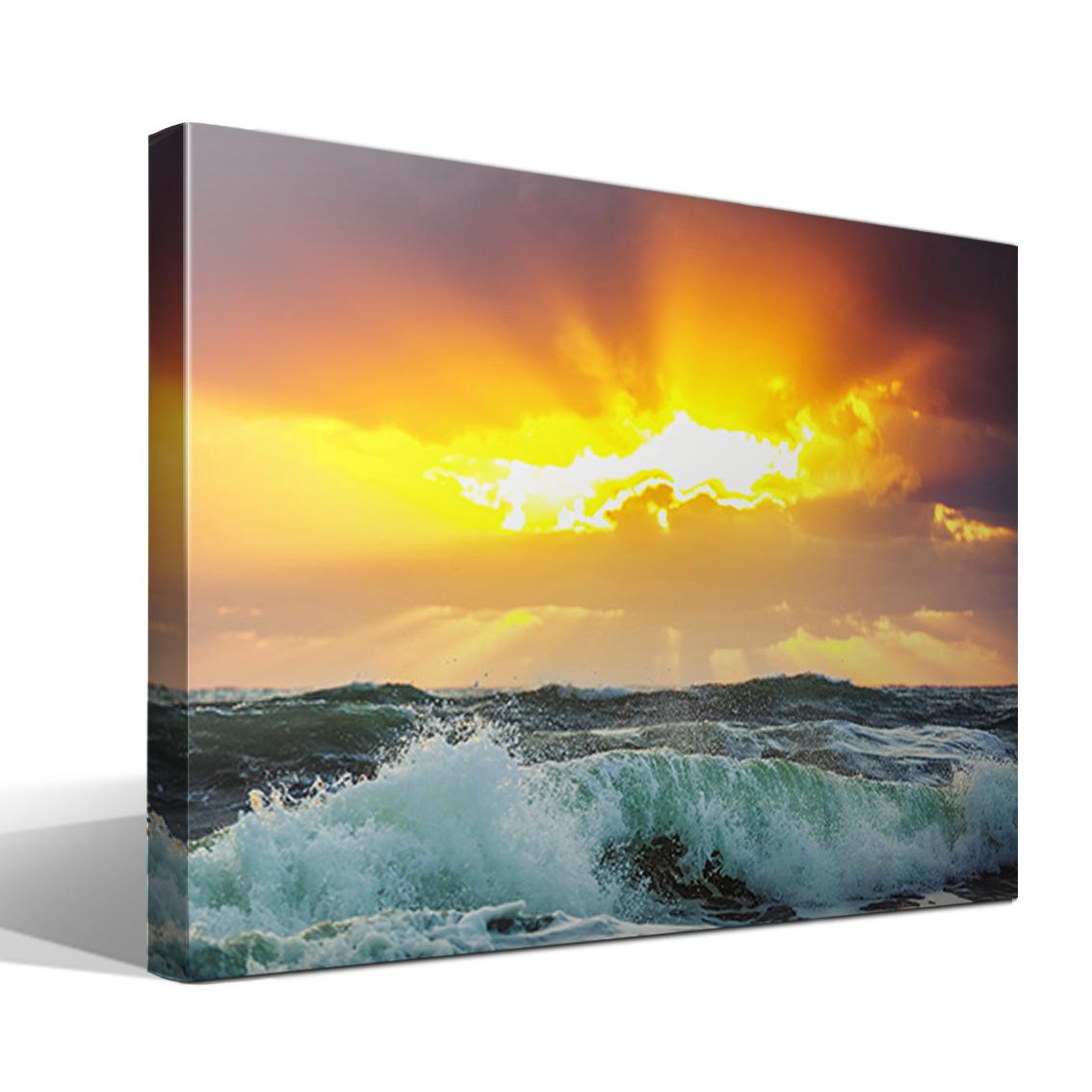 Cuadro Canvas Nubes y Mar - Alta Resolución - Lienzo 100% Algodón - Bastidor Madera - Fabricado en España