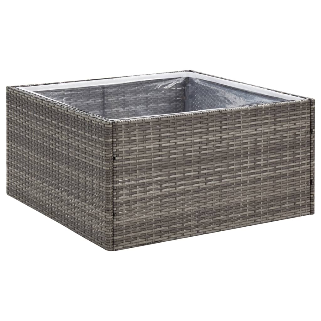 vidaXL Jardinera ratán sintético 80x80x40 cm Color Negro,  Gris,  y mas